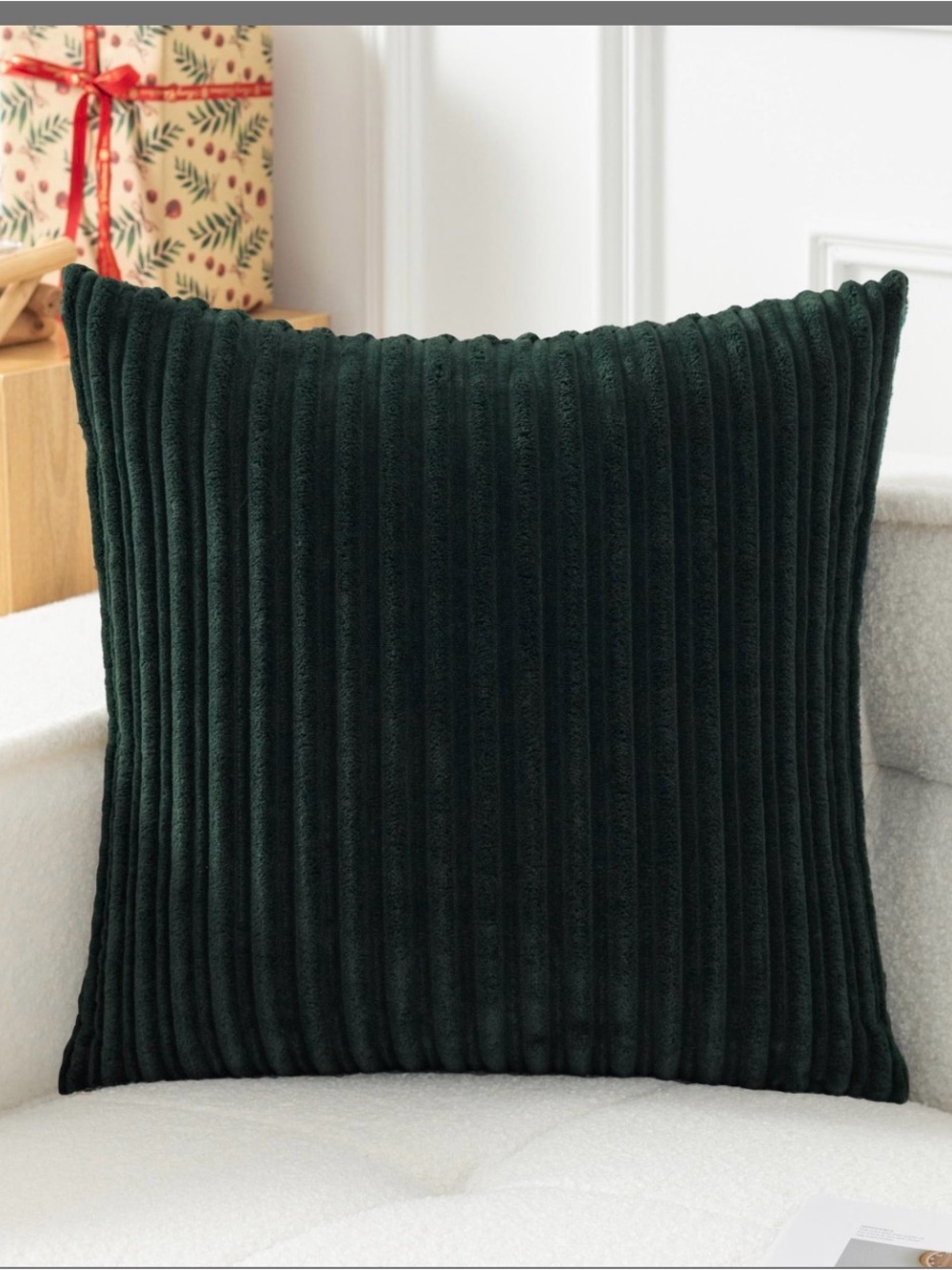 18x18 dark green throw pillow cover (ONLY)